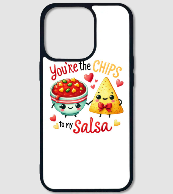 Chips to my Salsa model alb pe tricou