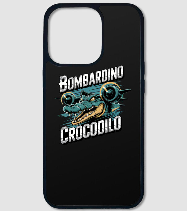 Bombardino Crocodilo 2 model negru pe tricou