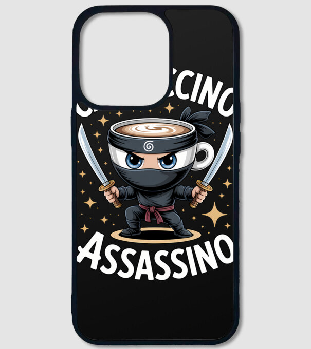 Cappuccino Assassino model negru pe tricou