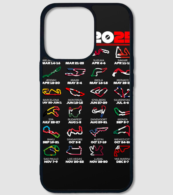 F1 calendar 2025 Negru model negru pe tricou