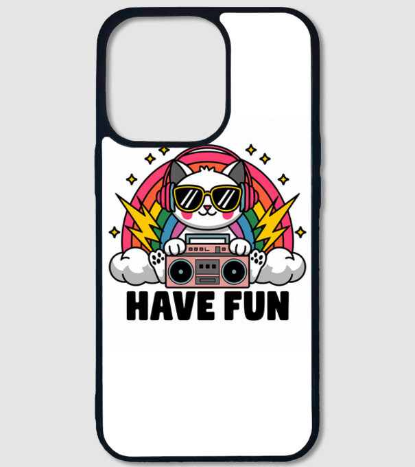 Have fun retro cat model negru pe tricou