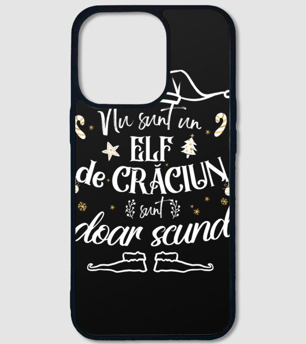 Nu sunt un elf de Crăciun, sunt doar scund Negru model negru pe tricou