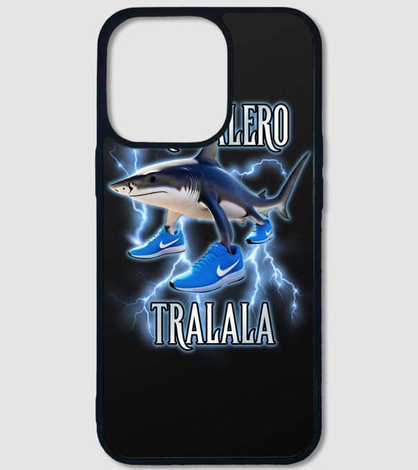 Tralalero Tralala model negru pe tricou