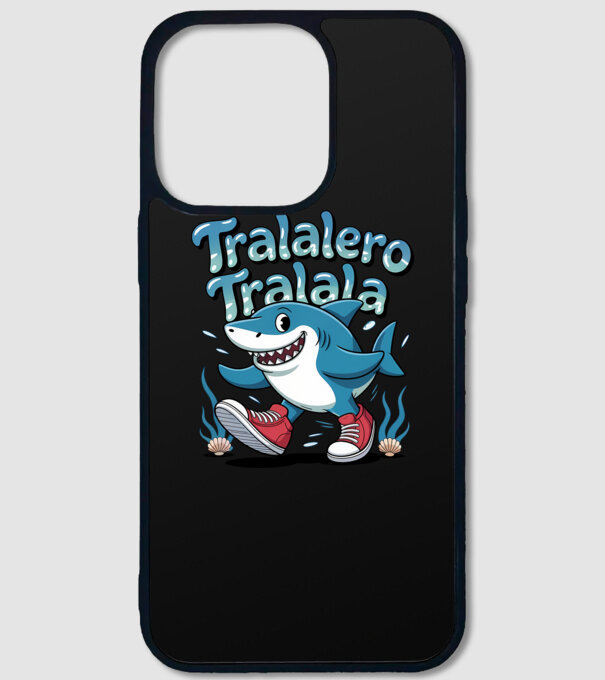 Tralalero Tralala drăguț model negru pe tricou