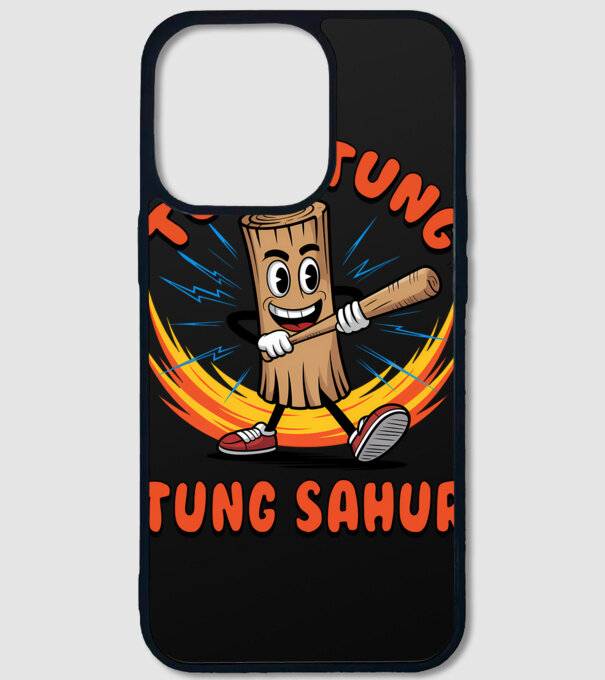Tung Tung Tung Sahur drăguț model negru pe tricou