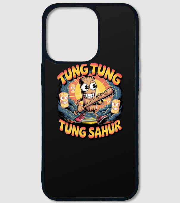 Tung Tung Tung Sahur Retro model negru pe tricou