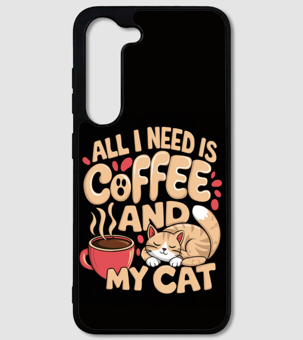 All i need is coffe and my cat model alb pe tricou