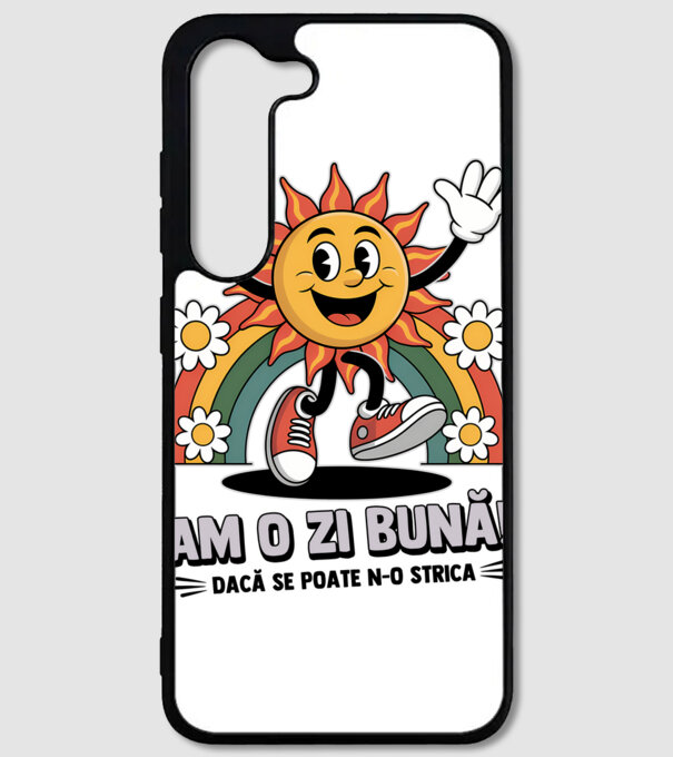 Am o zi bună! model alb pe tricou