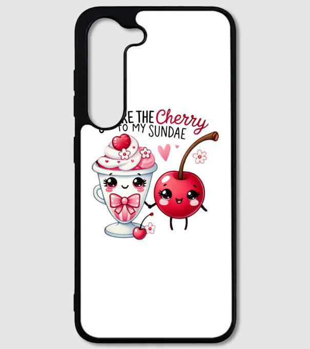 Cherry to my Sunday model alb pe tricou