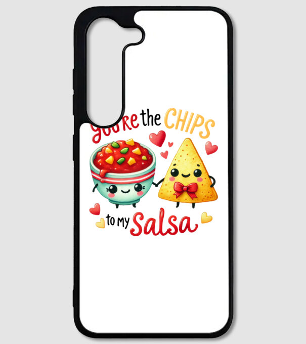 Chips to my Salsa model alb pe tricou