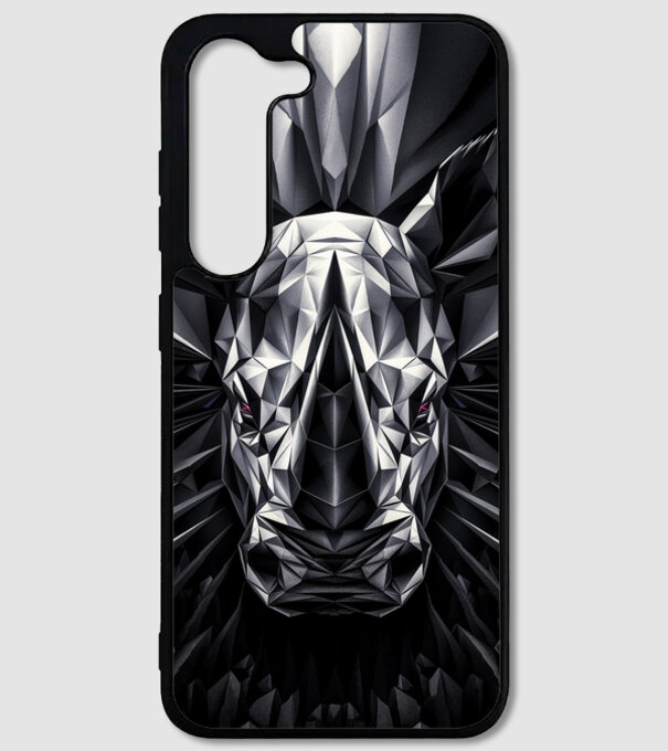 Diamant rhino model alb pe tricou