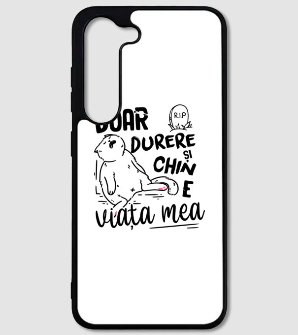 Doar durere și chin e viața mea model alb pe tricou