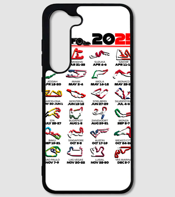 F1 calendar 2025 Alb model alb pe tricou