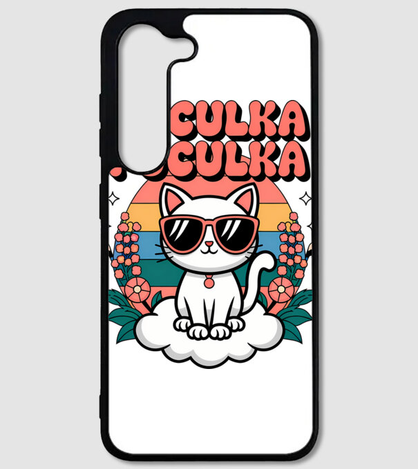 Huculka Puculka pisică 1 model alb pe tricou