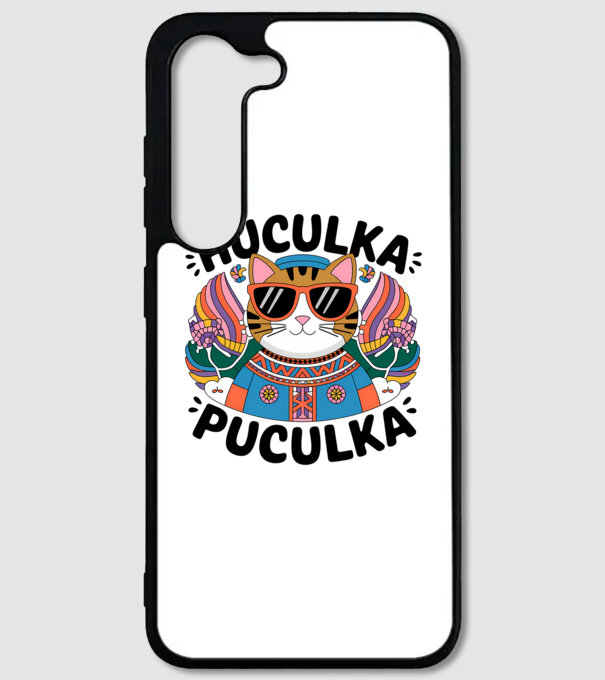 Huculka Puculka pisică 3 model alb pe tricou