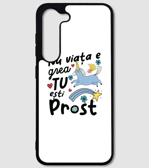 Nu viața e grea, tu ești prost model alb pe tricou
