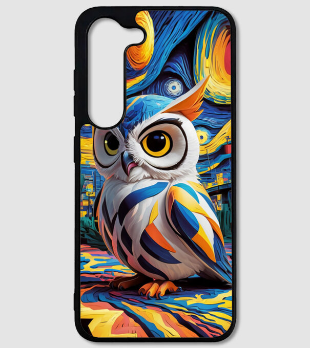 Owl paint model alb pe tricou