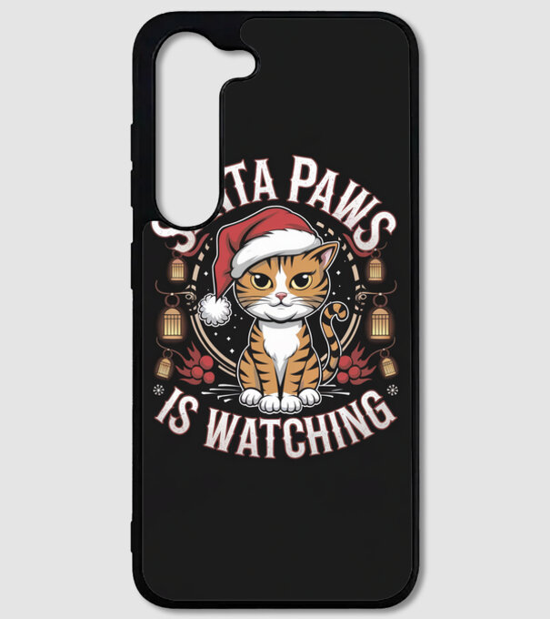 Santa paws is watching model alb pe tricou