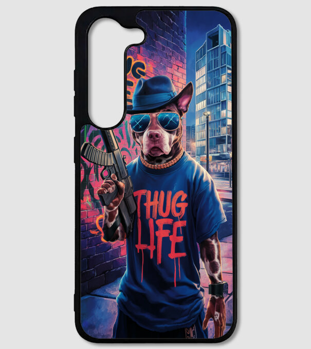Thug Life Pitbull model alb pe tricou