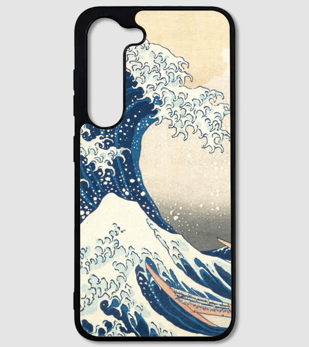 Tsunami by Hokusai model alb pe tricou