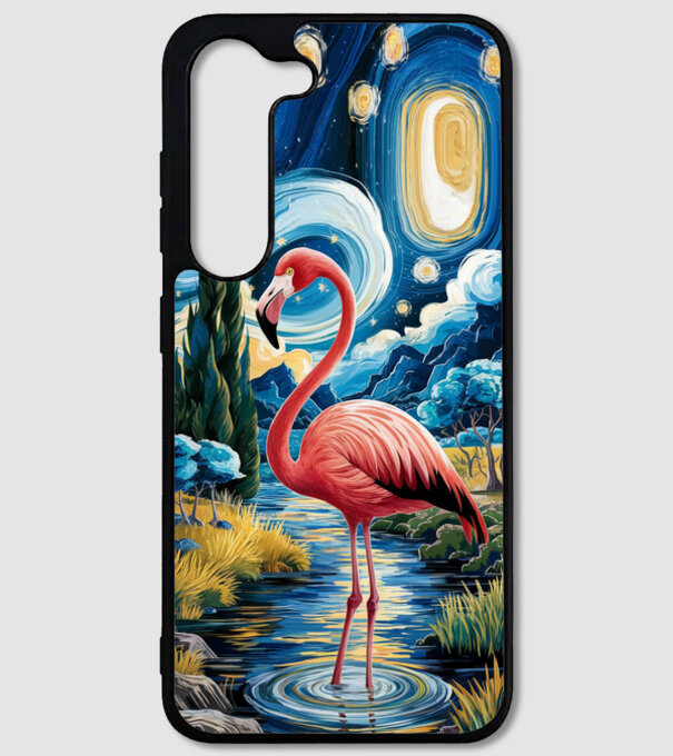 van gogh flamingo model alb pe tricou