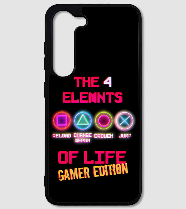 4 elements of life gamer model negru pe tricou