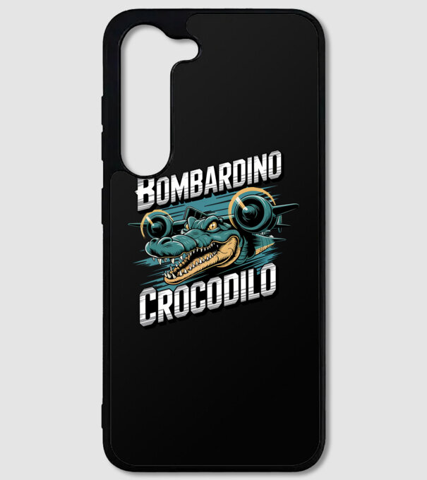 Bombardino Crocodilo 2 model negru pe tricou