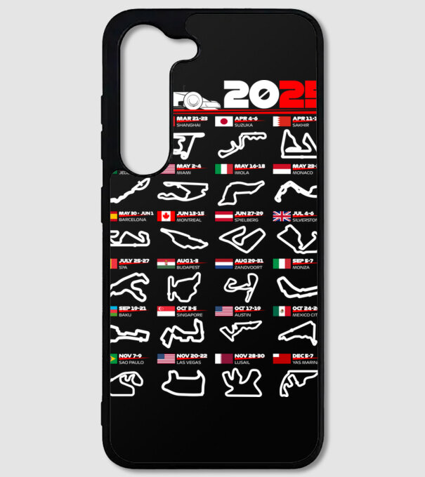 F1 calendar 2025 negru model negru pe tricou
