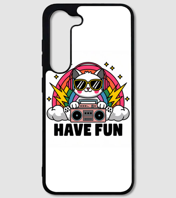 Have fun retro cat model negru pe tricou