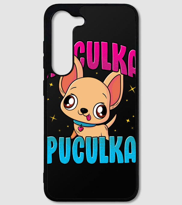 Huculka Puculka chivava model negru pe tricou