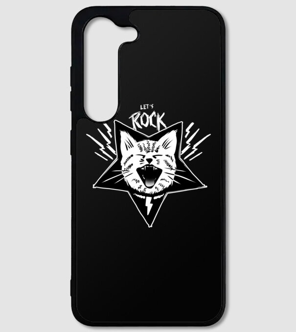 Let's rock model negru pe tricou