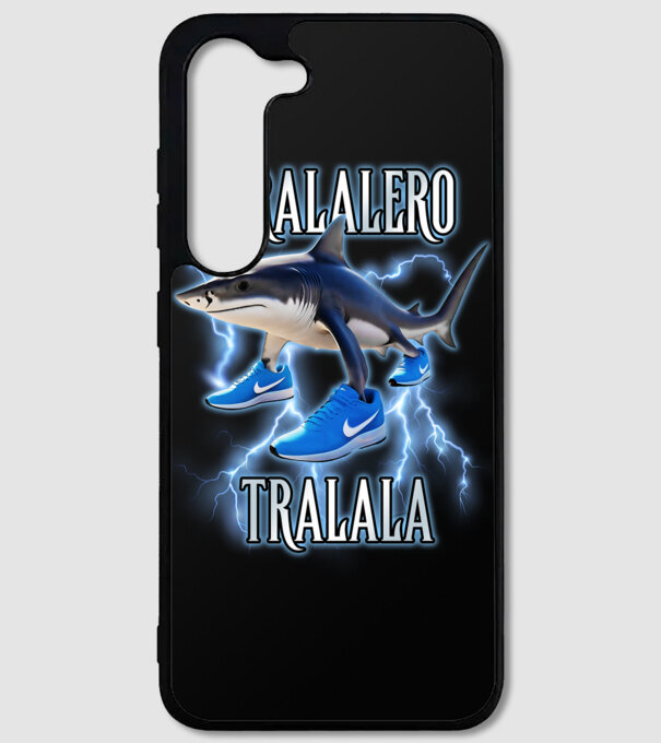 Tralalero Tralala model negru pe tricou