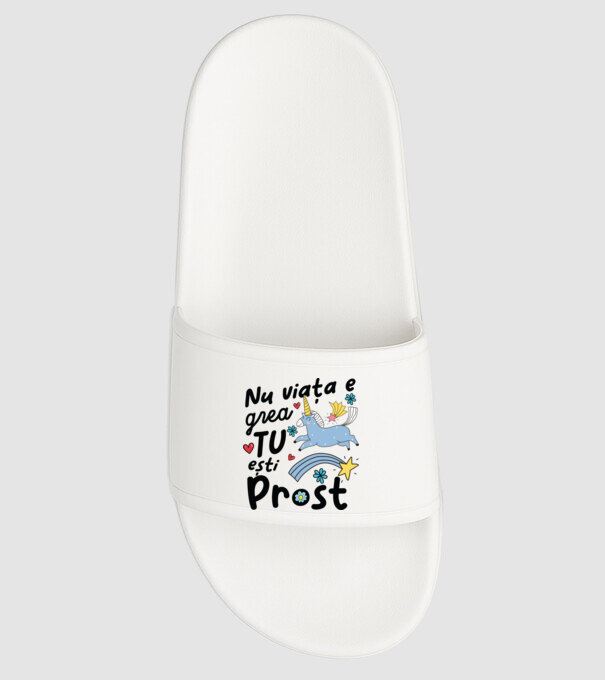 Nu viața e grea, tu ești prost model alb pe tricou