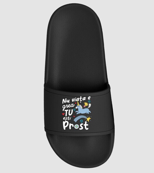 Nu viața e grea, tu ești prost model negru pe tricou