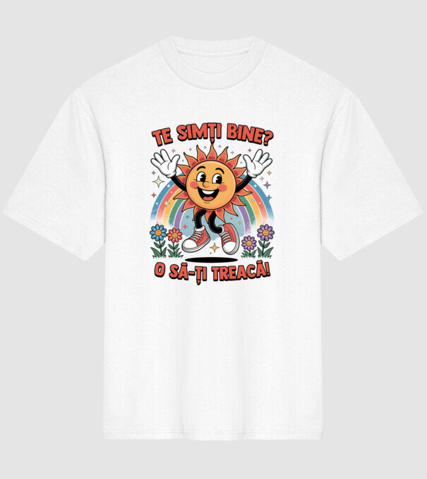 Te simți bine? model alb pe tricou