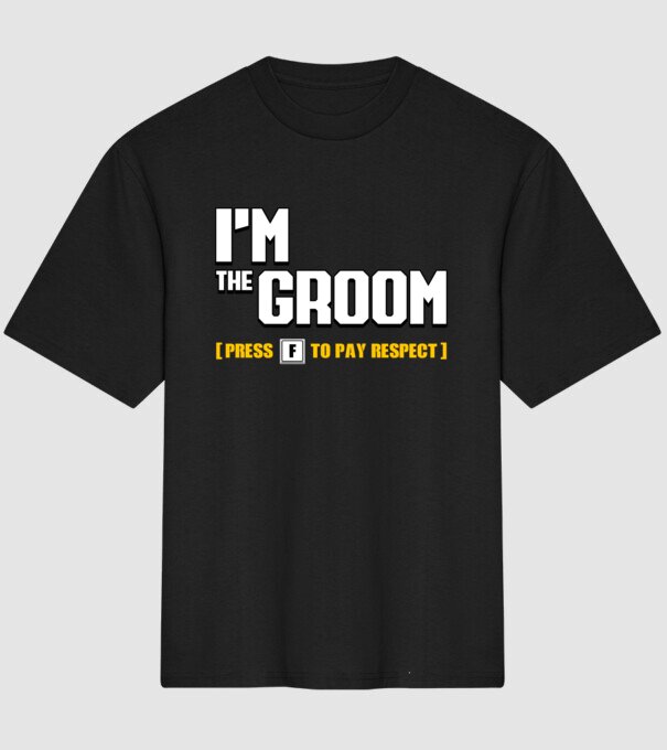 I'm the Groom model negru pe tricou