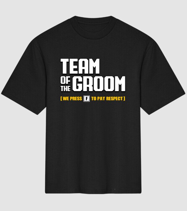 Team of the Groom model negru pe tricou