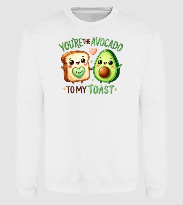 Avocado to my Toast model alb pe tricou