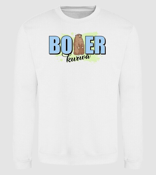 Bober Kurwa model alb pe tricou