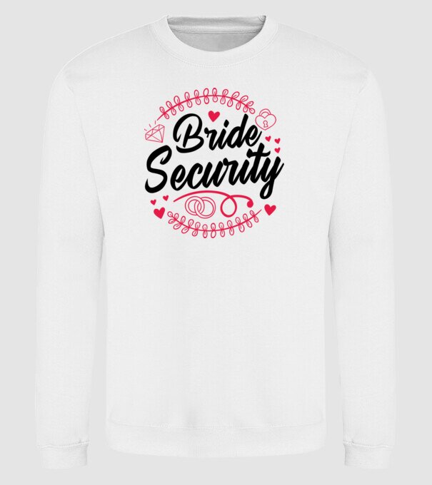 Bride Security model alb pe tricou