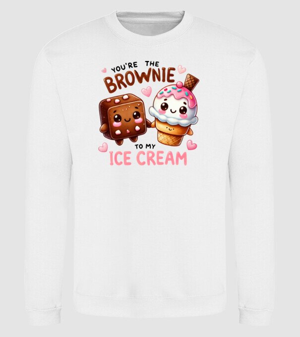 Brownie to my Ice Cream model alb pe tricou