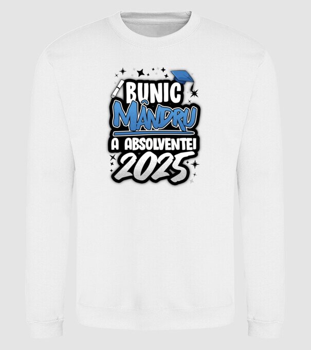 Bunic MÂNDRU a absolventei model alb pe tricou