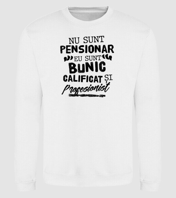 Bunicul profesionist model alb pe tricou