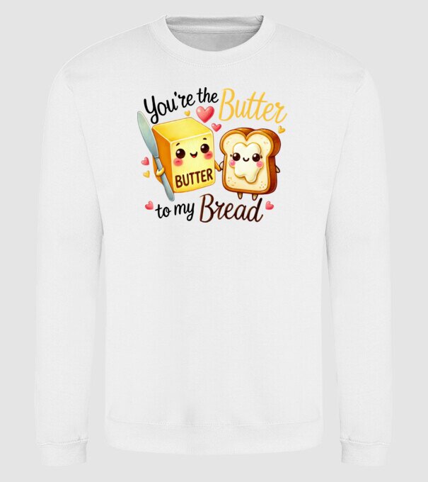 Butter to my Bread model alb pe tricou
