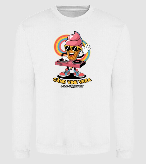 Când vine vara, e ca un drop puternic! model alb pe tricou