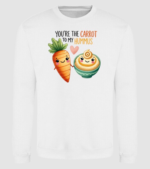 Carrot to my Hummus model alb pe tricou