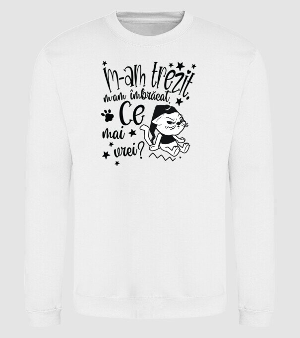 Ce mai vrei? model alb pe tricou