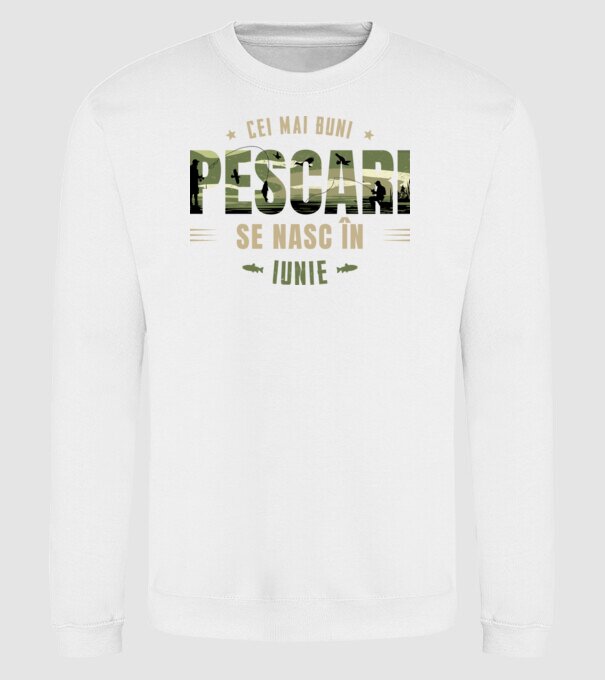 Cei mai buni pescari se nasc în iunie model alb pe tricou