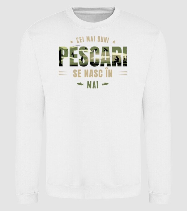 Cei mai buni pescari se nasc în mai model alb pe tricou