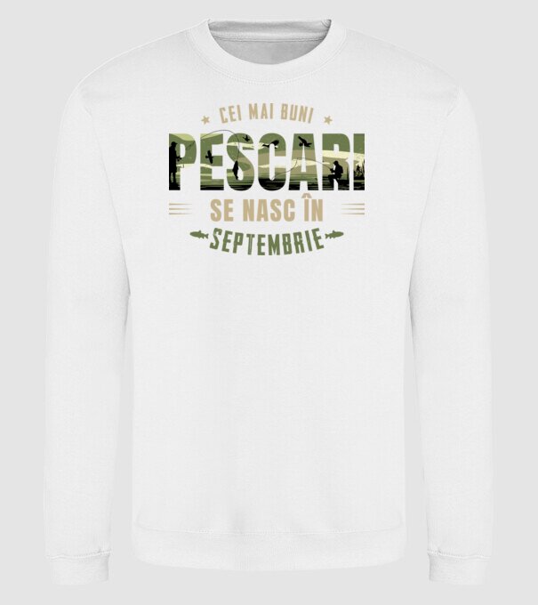 Cei mai buni pescari se nasc în septembrie model alb pe tricou